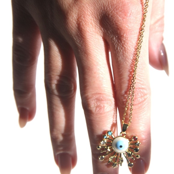 *NEW* 18K Gold Plated Evil Eye Jewelry Cubic Zirconia Pendant Necklace 🧿🪬 - Picture 3 of 11